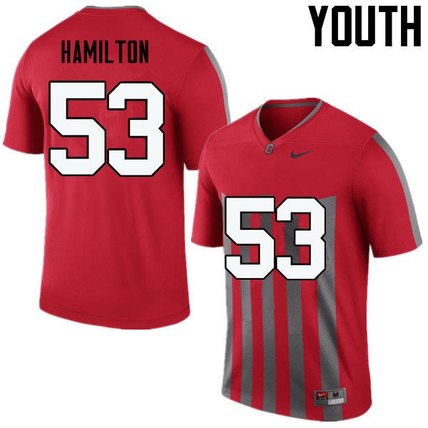 Ohio State Buckeyes #53 Davon Hamilton Youth Football Jersey Throwback OSU37711